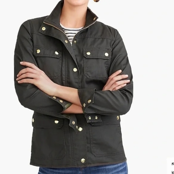 J. Crew Downtown Field Jacket Green Utility Size XS - Picture 9 of 10